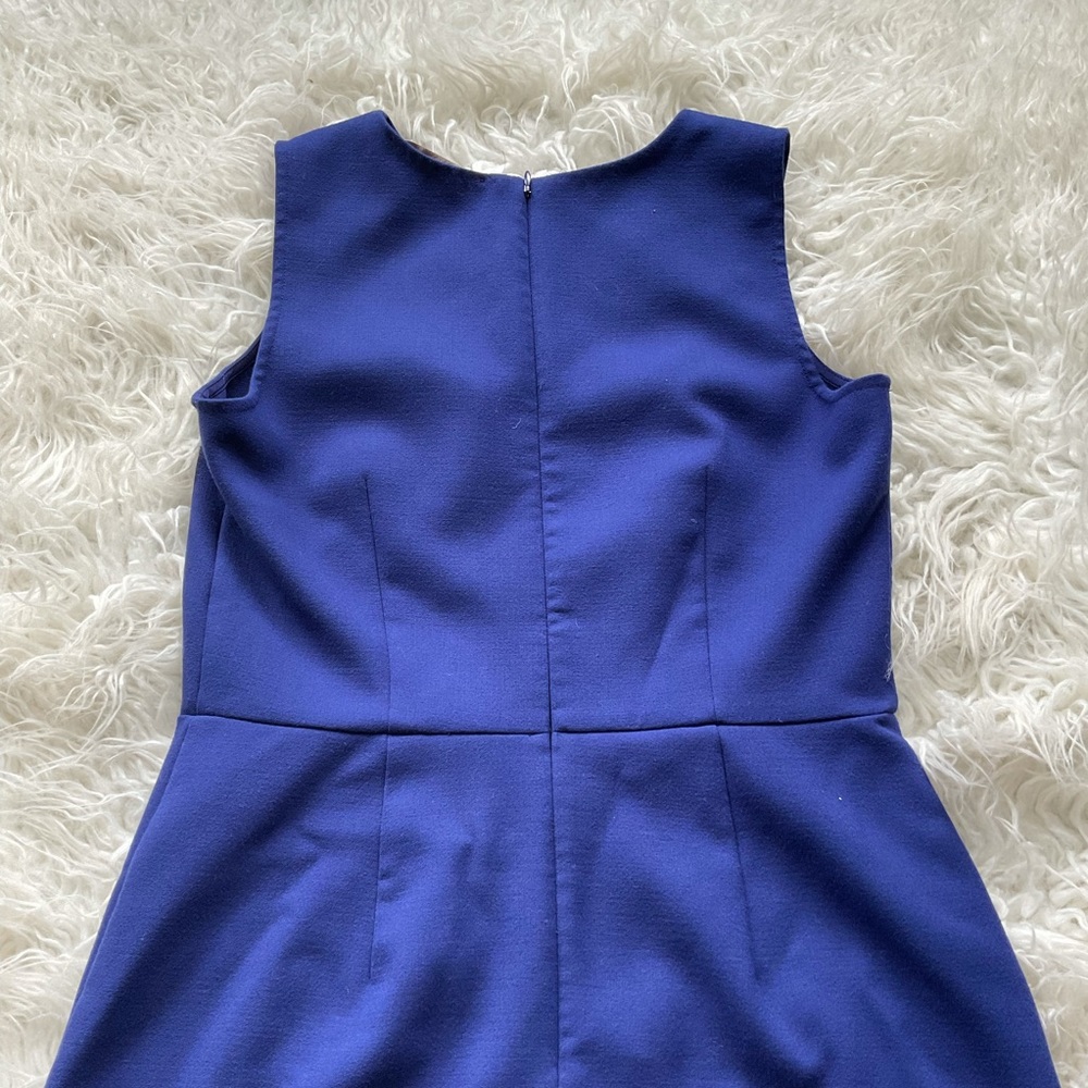Loft Laser Cut Floral Sheath Dress in Blue - Picture 7 of 8